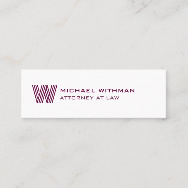 MODERN LINE MONOGRAM  BUSINESS LOGO  MINI BUSINESS CARD (Front)