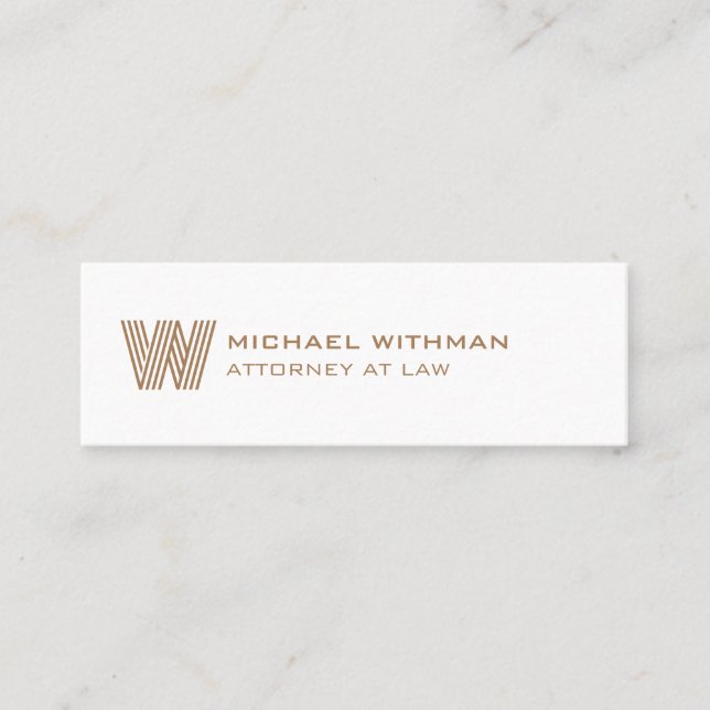 MODERN LINE MONOGRAM  BUSINESS LOGO  MINI BUSINESS CARD (Front)