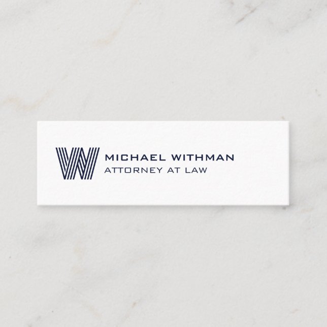 MODERN LINE MONOGRAM  BUSINESS LOGO  MINI BUSINESS CARD (Front)