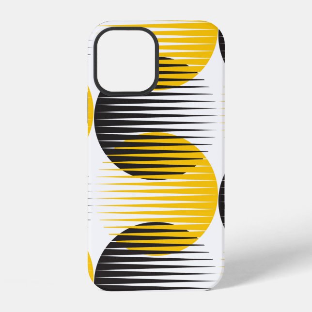Modern lines and circle geometric seamless pattern iPhone case (Back)