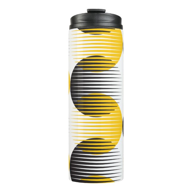 Modern lines and circle geometric seamless pattern thermal tumbler (Front)