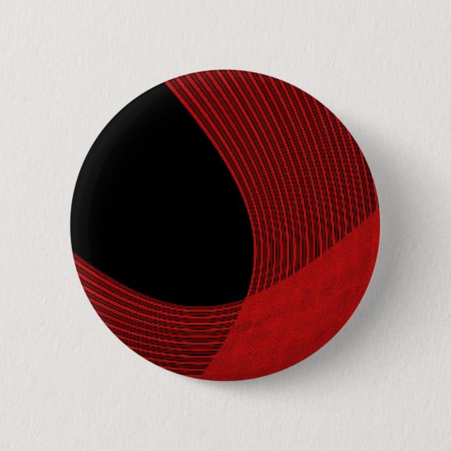 Modern Lines Red and Black 6 Cm Round Badge (Front)