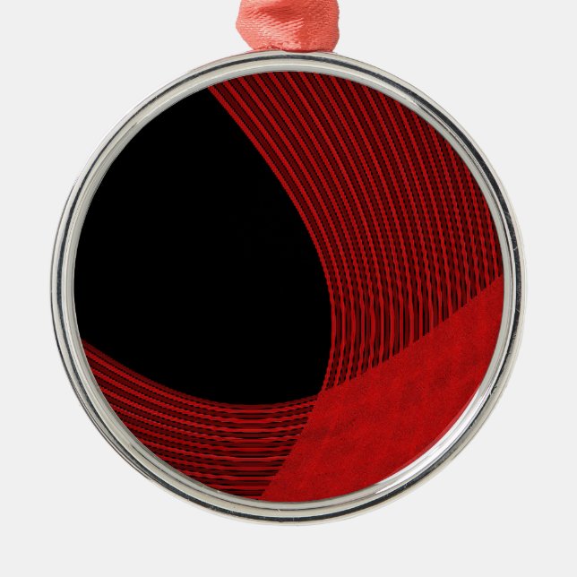 Modern Lines Red and Black Metal Tree Decoration (Front)