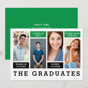 Modern Lines Sibling Graduation Announcement