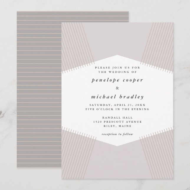 Modern Lines Wedding Invitation (Front/Back)