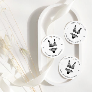 Modern Lingerie Bridal Shower Thank You Favour Tags