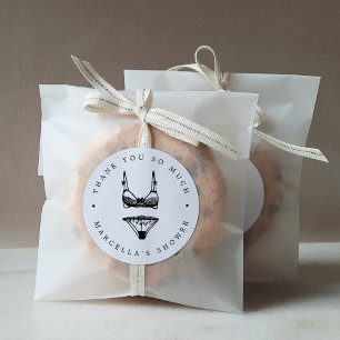 Modern Lingerie Shower Thank You Classic Round Sticker
