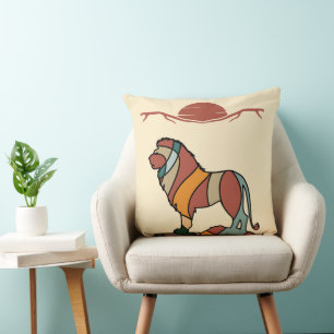 Modern Lion Wildlife Decorative Art Cushion