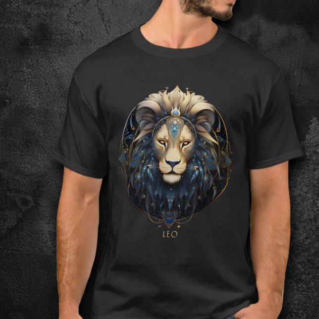 Modern Lion Zodiac Symbol Sun Sign Leo Mens T-Shirt (Creator Uploaded)