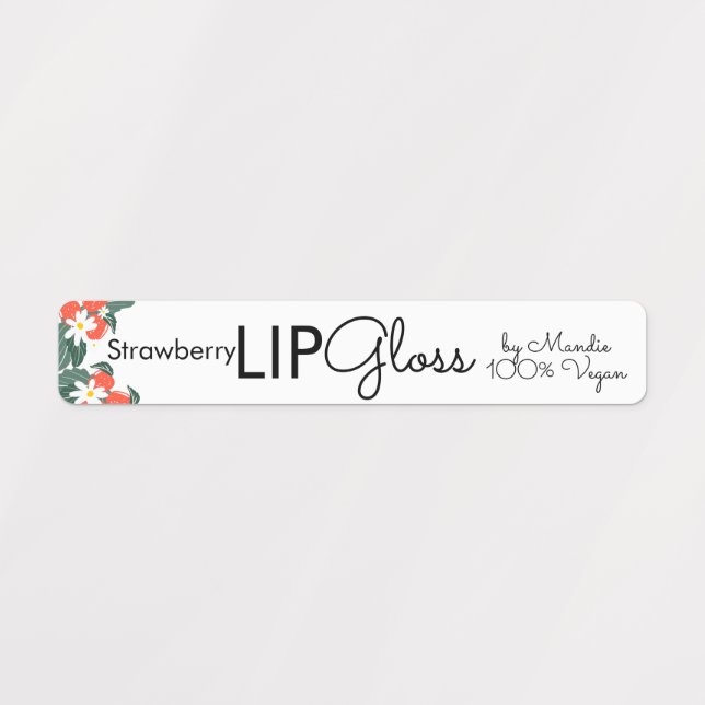 Modern Lip Gloss Strawberry Branding Packaging   (Design 1)