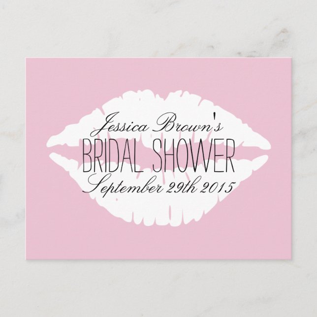 Modern Lips Bridal Shower Recipe Cards (Front)