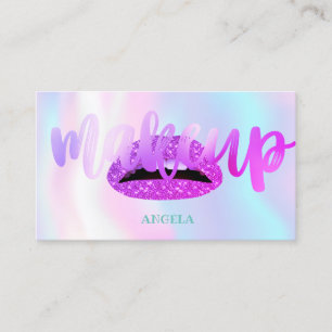Modern Lips,Holographic -Makeup artist Business Card