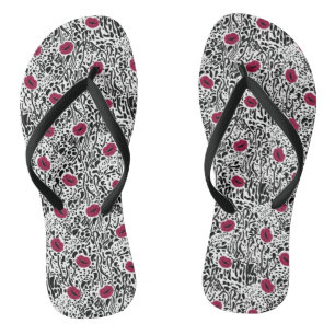 Modern Lipstick Lips B&W Pattern Jandals