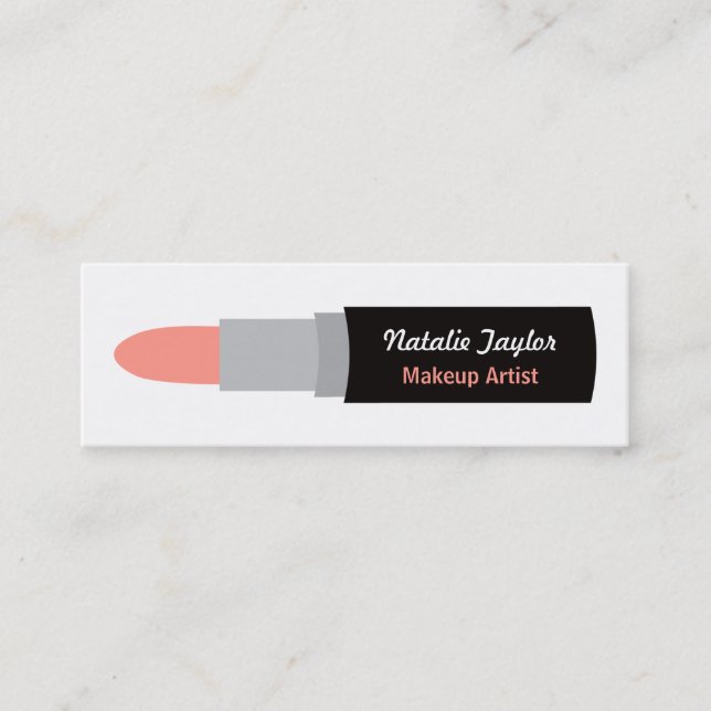 Modern Lipstick Makeup Artist Business Cards (Front)