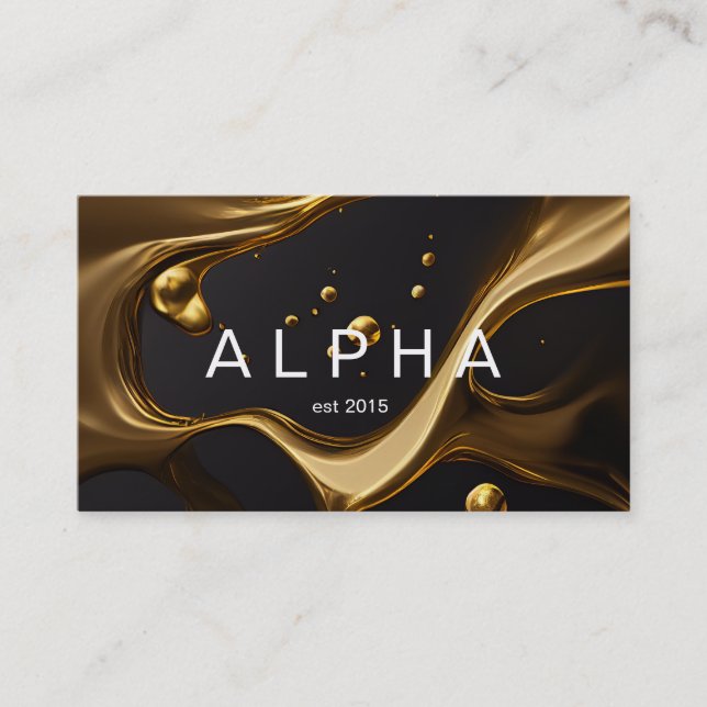 Modern Liquid abstract Gold Background Design Business Card (Front)