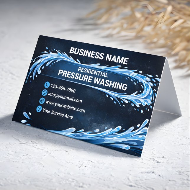 Modern Liquid Entity Residential Pressure Washing Business Card (Creator Uploaded)