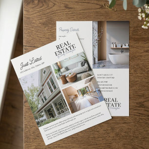 Modern Listing Neutral Real Estate Agent Flyer