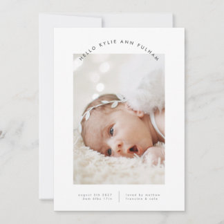 modern little arch photo collage meet baby birth announcement