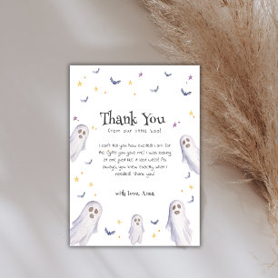 Modern Little Boo Stars Ghost Baby Shower Thank You Card