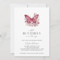Modern Little Butterfly Is On Her Way Baby Shower