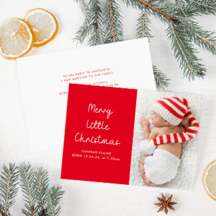 modern little christmas photo birth announcement