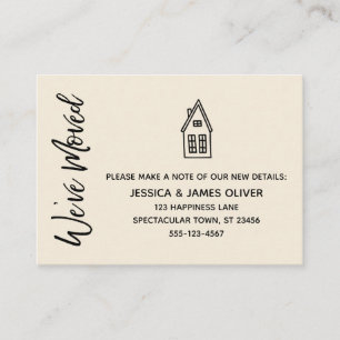 Modern, Little House "We've Moved" Cream Card