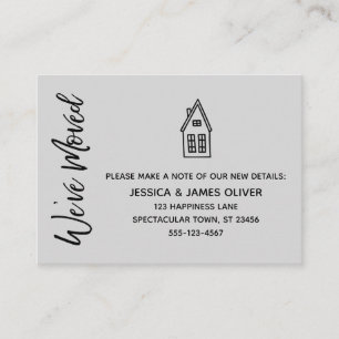 Modern, Little House "We've Moved" Light Grey Card