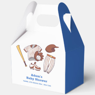 Modern Little Slugger Baseball Boy Baby Shower Favour Box