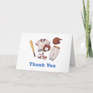 Modern Little Slugger Baseball Sport Baby Shower  Thank You Card