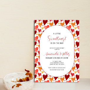 Modern Little Sweetheart Valentine Baby Shower Invitation
