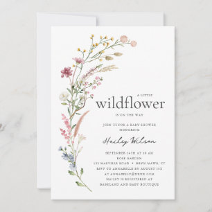 Modern Little Wildflower Baby Shower Invitation