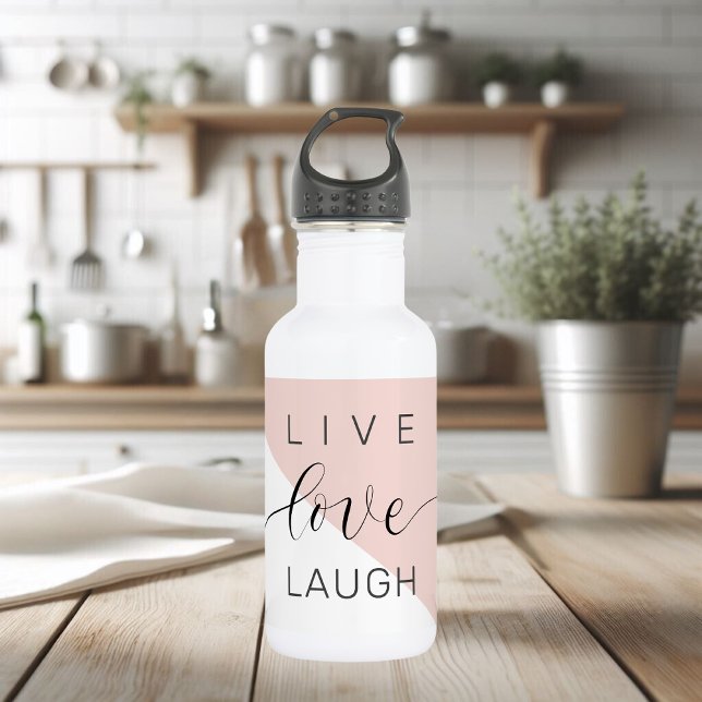 Modern Live Love Laugh Positive Motivation Quote 532 Ml Water Bottle (Creator Uploaded)