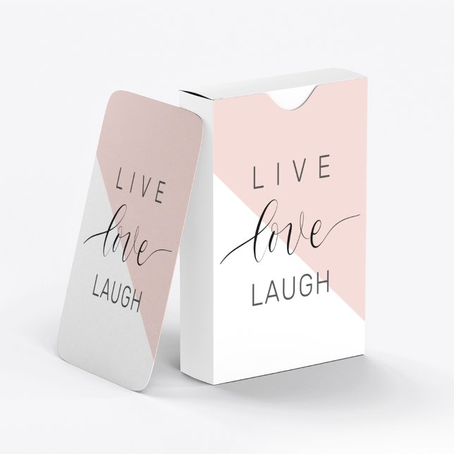 Modern Live Love Laugh Positive Motivation Quote Playing Cards (Creator Uploaded)