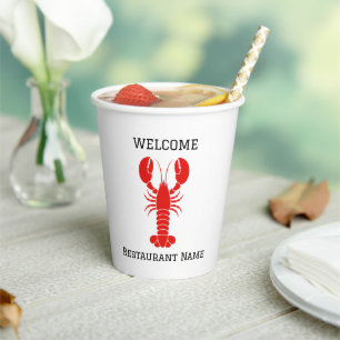 Modern lobster seafood Fresh market welcome Paper Cups
