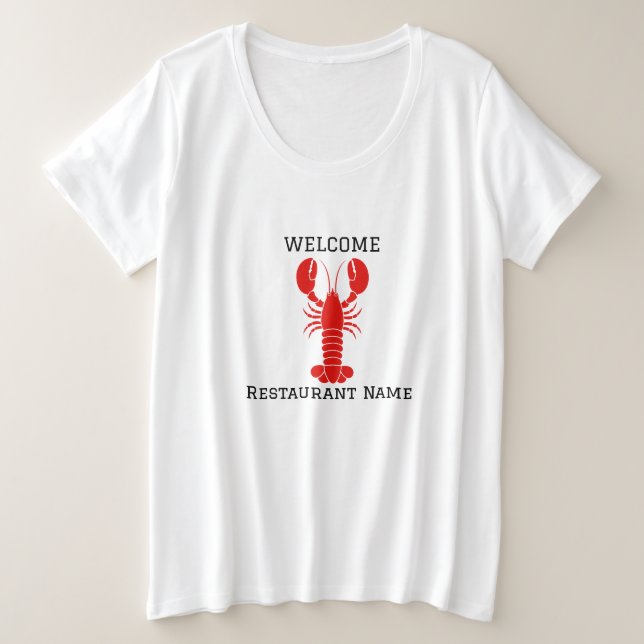 Modern lobster seafood Fresh market welcome Plus Size T-Shirt (Design Front)
