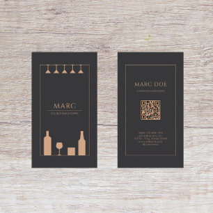 Modern Local Bar Pub Bartender Sommelier Business Card