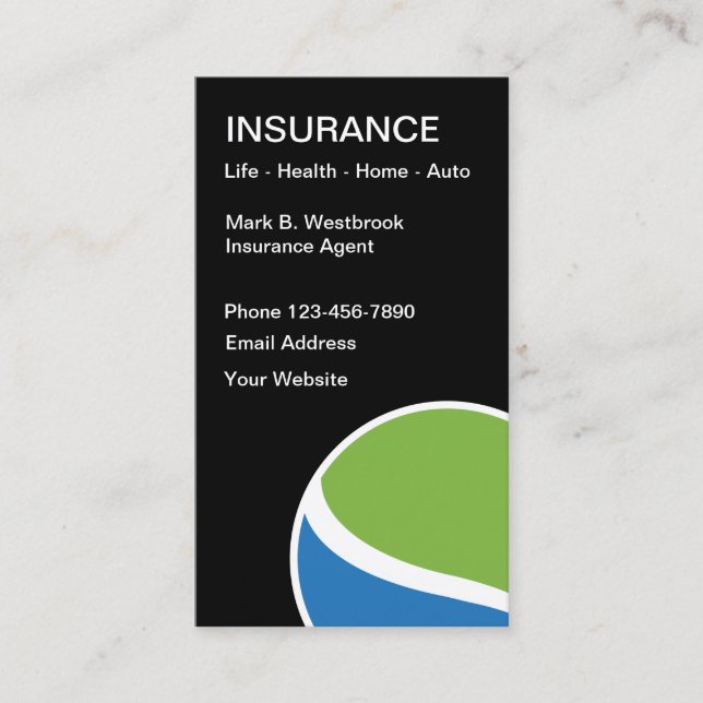 Modern Local Insurance Agent Business Card (Front)