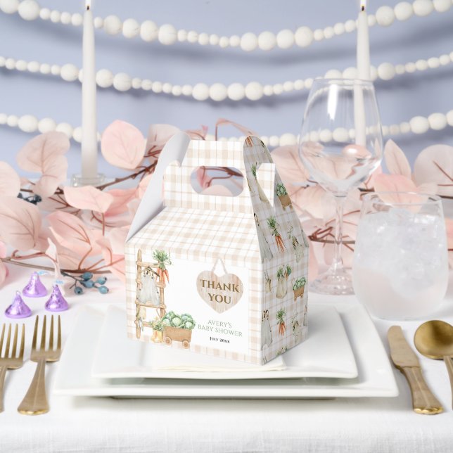 Modern Locally Grown Farm Market Baby Shower Favour Box (Wedding)
