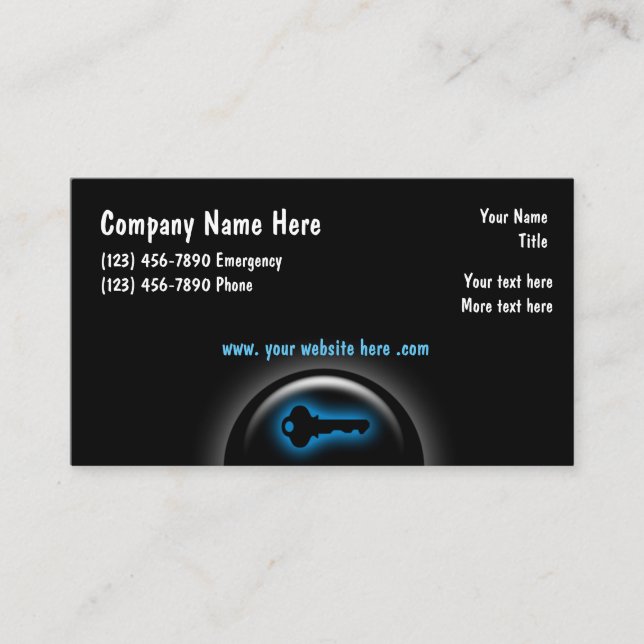 Modern Locksmith Business Cards (Front)