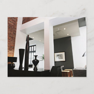 modern loft interior design postcard