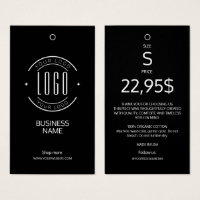 Modern logo black white clothing label hang tag