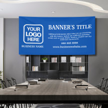 Modern Logo Blue White  Business Banner