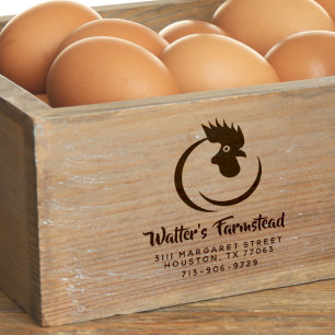 Modern Logo Business & Family Farm Egg Carton Self-inking Stamp