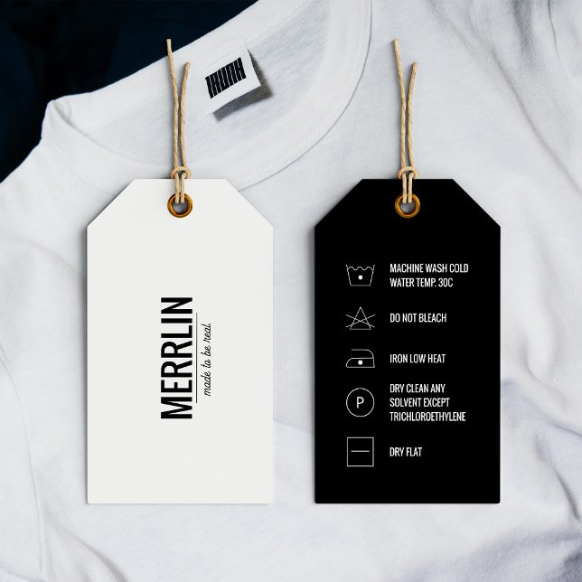 Modern Logo Clothing Care Details Hang Tag (Creator Uploaded)