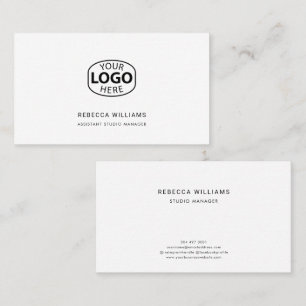 Modern Logo Company Employees Custom Business Card