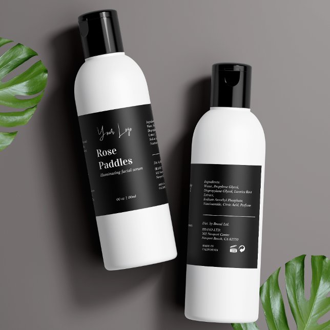 Modern Logo Cosmetic Bottle Label (Creator Uploaded)