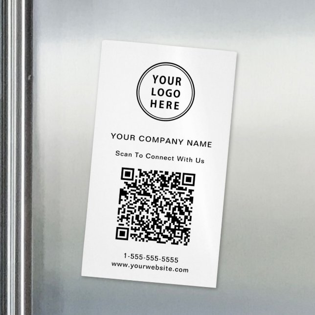 Modern Logo Create Your QR Code Magnetic Business Card (Capture attention, make connections, and leave a lasting impression with our QR code business magnet)