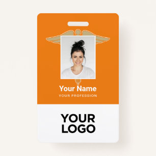 Modern Logo Employee Doctor Nurse Photo Name ID ID Badge