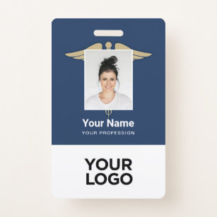 Modern Logo Employee Doctor Nurse Photo Name ID ID Badge