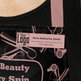 Modern Logo Expertise Classic Soft Pink Name Tag